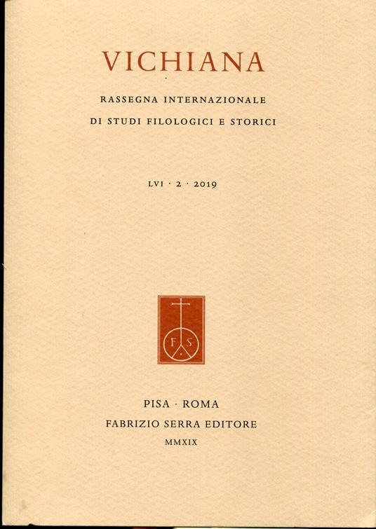 Vichiana. Rassegna internazionale di studi filologici e storici. LVI - 2 - 2019 - copertina