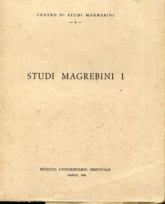 Studi magrebini , 1 - copertina