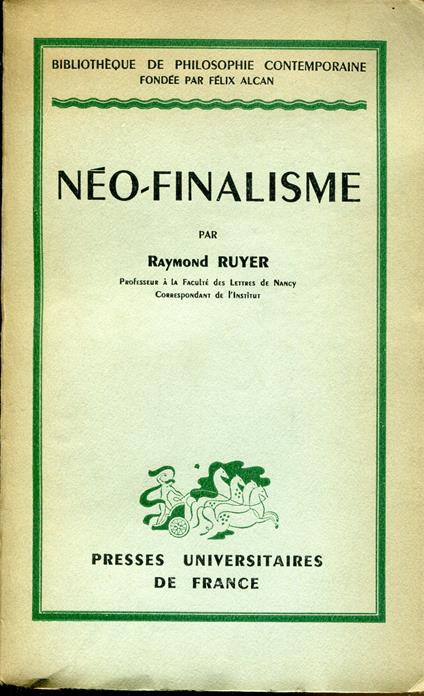 Neo-finalisme - Raymond Ruyer - copertina