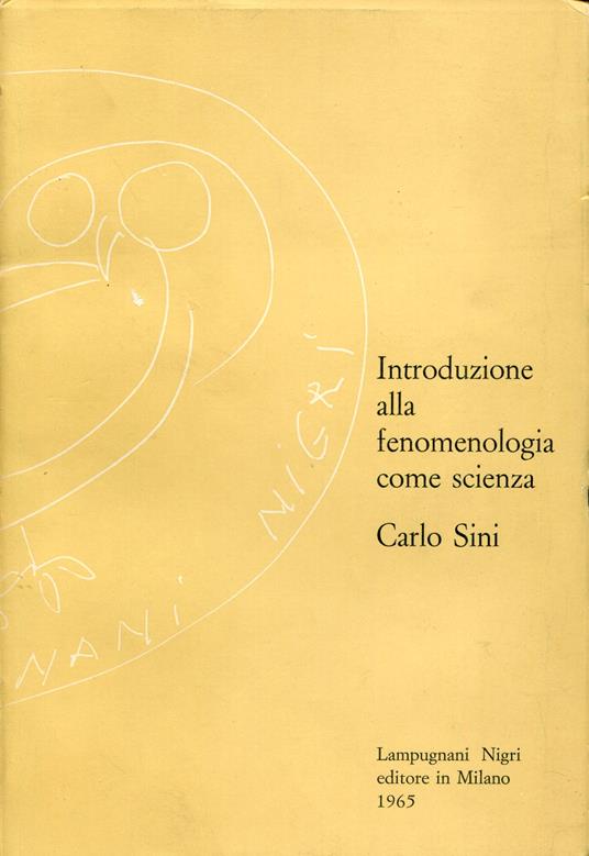 Introduzione alla fenomenologia come scienza - Carlo Sini - copertina