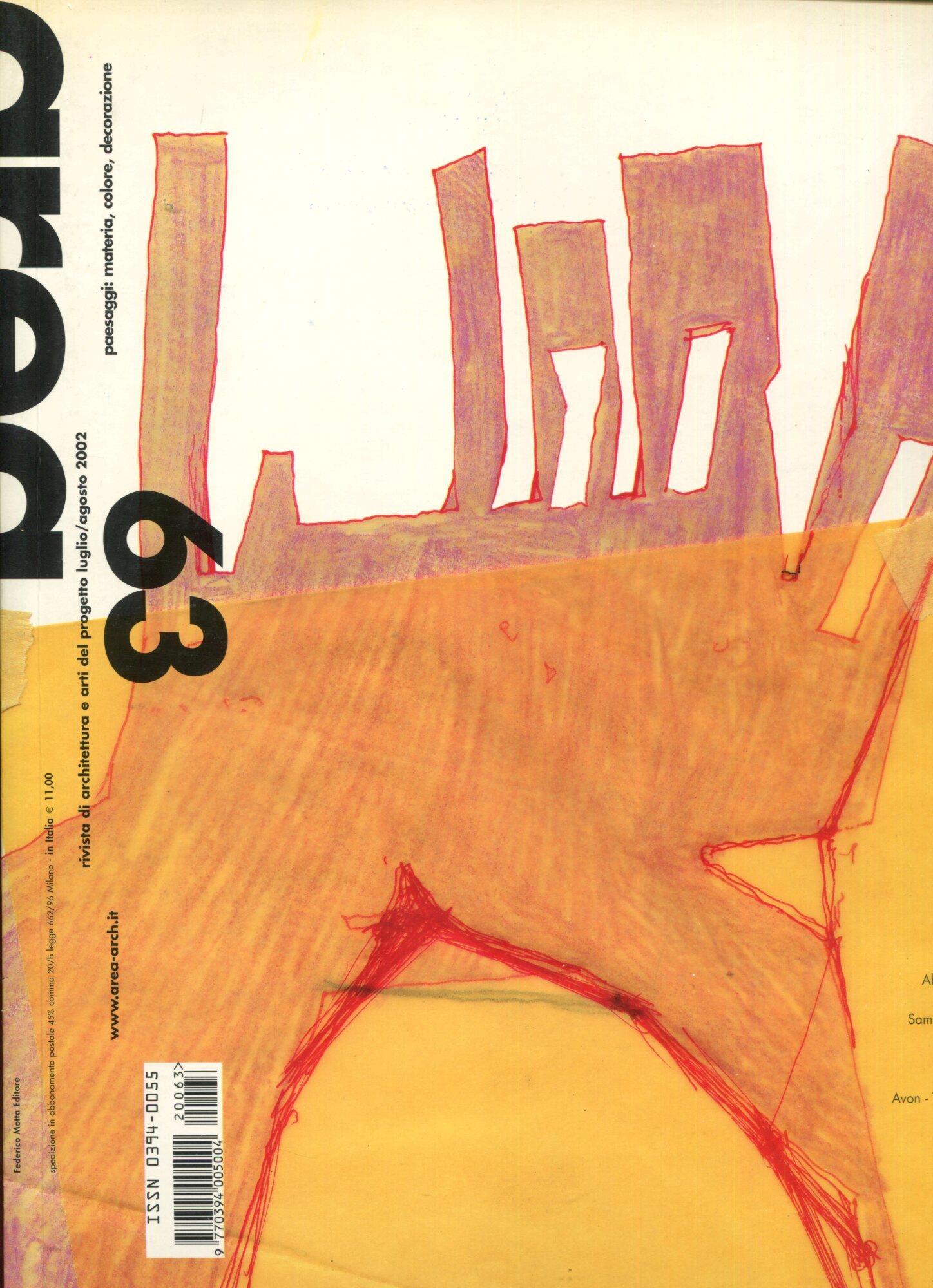 Area 63. Rivista di architettura e art del progetto. luglio-agosto 2002
