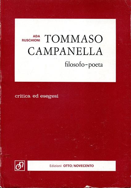 Tommaso Campanella filosofo-poeta - Ada Ruschioni - copertina