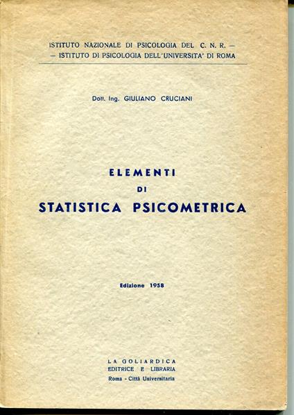 Elementi di statistica psicometrica - copertina