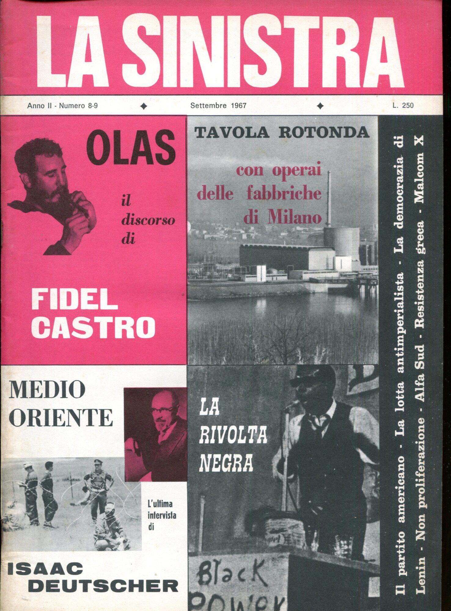La sinistra. Direttore Lucio Coletti. Anno II, n. 8-9. Settembre 1967