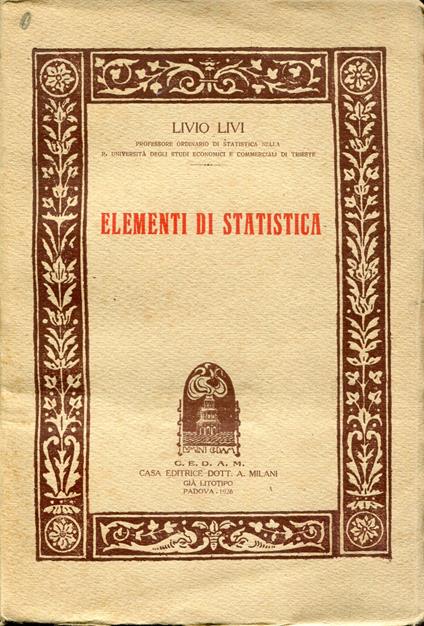 Elementi di statistica - Livio Livi - copertina