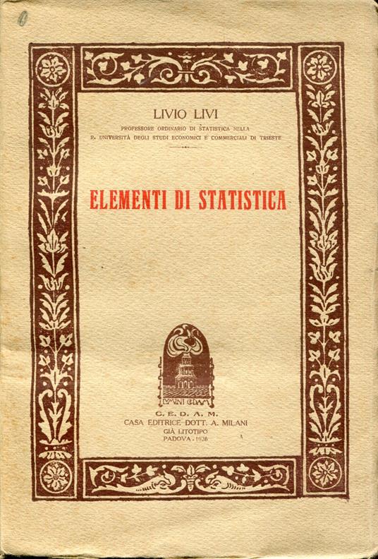 Elementi di statistica - Livio Livi - copertina