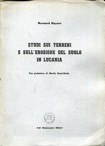 Studi sui terreni e sull'erosione del suolo in Lucania - copertina