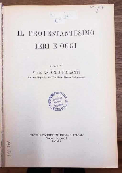 Il Protestantesimo ieri e oggi