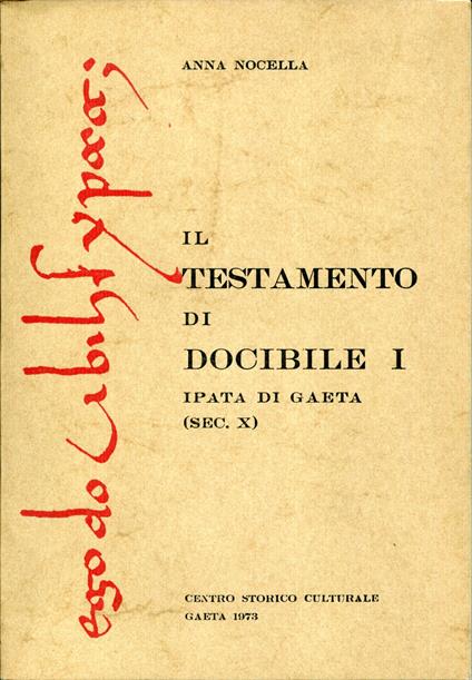 Il testamento di Docibile 1 Ipata di Gaeta - copertina