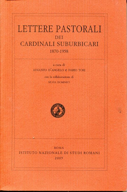 Lettere pastorali dei cardinali suburbicari (1870-1958) - copertina