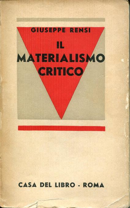 Il materialismo critico - Giuseppe Rensi - copertina