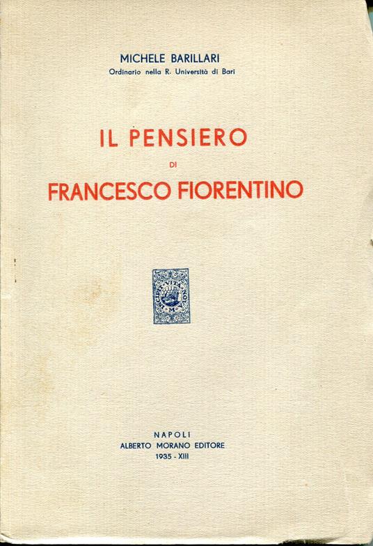 Il pensiero di Francesco Fiorentino - Michele Barillari - copertina