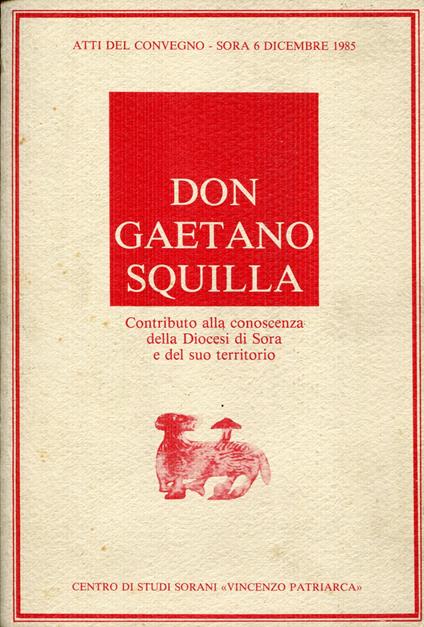 Don Gaetano Squilla, contributo alla conoscenza della Diocesi di Sora e del suo territorio : atti del convegno, Sora 6 dicembre 1985 - copertina