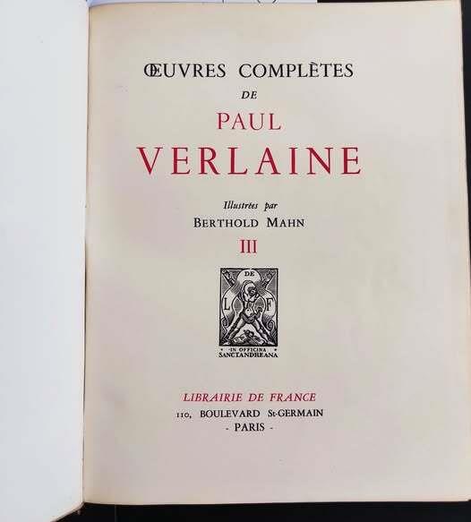 Oeuvres complétes de Paul Verlaine, Illustrées par Berthold Mahn, Tome 3