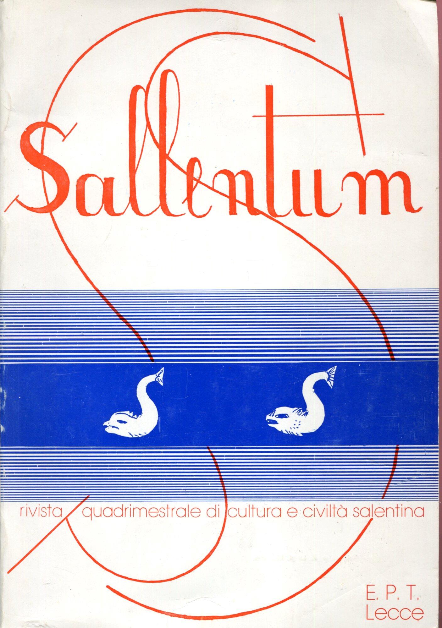 Sallentum Rivista quadrimestrale di cultura e civiltà salentina - Anno 1 n. 1