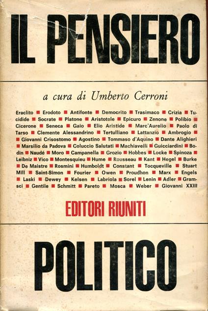 Il pensiero politico - Umberto Cerroni - copertina