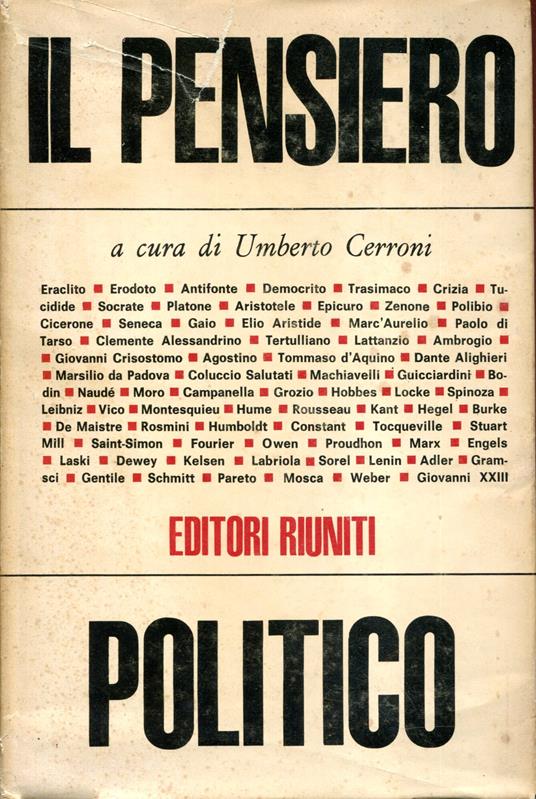 Il pensiero politico - Umberto Cerroni - copertina