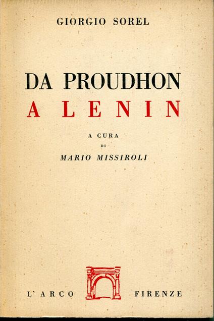Da Proudhon a Lenin - Georges Sorel - copertina