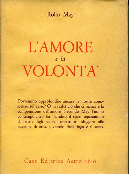 L' amore e la volontà - Rollo May - copertina