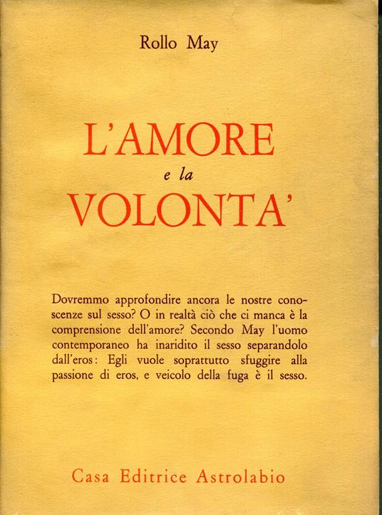 L' amore e la volontà - Rollo May - copertina