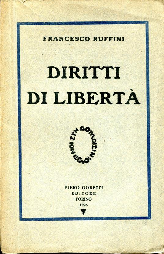 Diritti di libertà - Francesco Ruffini - copertina
