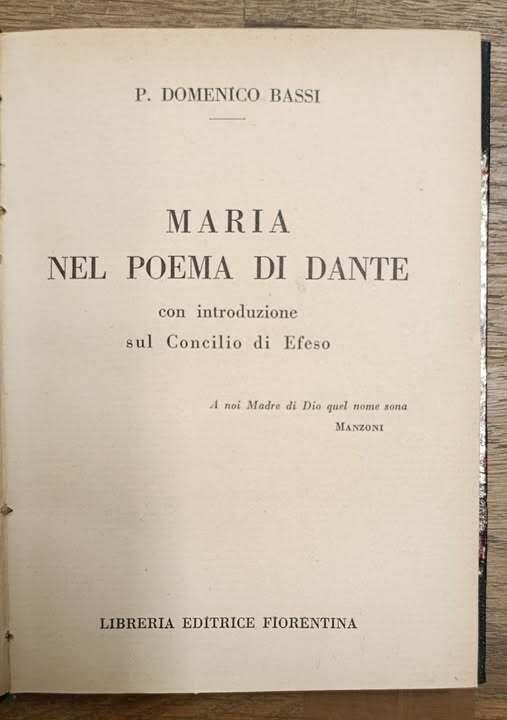 Maria nel poema di Dante : con introduzione sul concilio di Efeso
