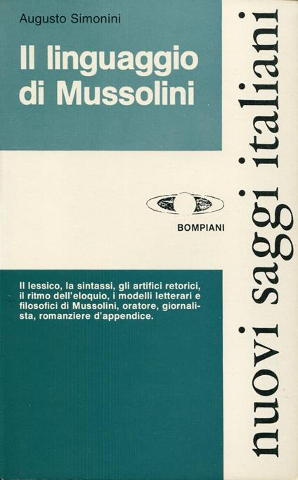 Il linguaggio di Mussolini - Augusto Simonini - copertina