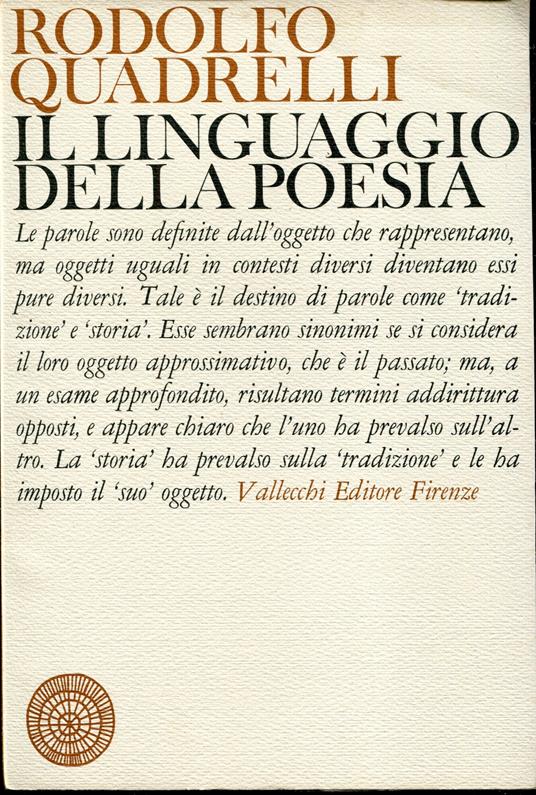 Il linguaggio della poesia - Rodolfo Quadrelli - copertina