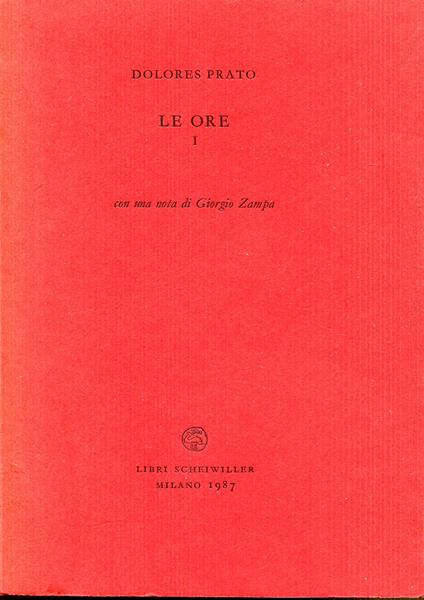 1: Le ore, con una nota di Giorgio Zampa - copertina