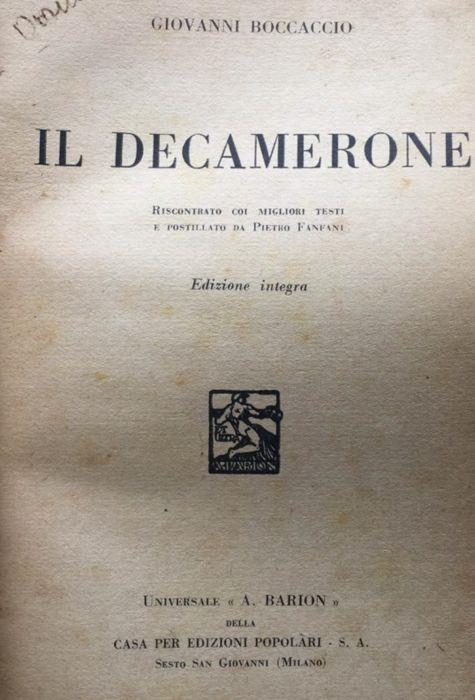 Il Decamerone - Giovanni Boccaccio - copertina