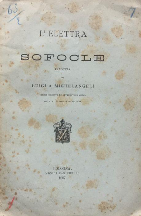 L' Elettra - Sofocle - copertina