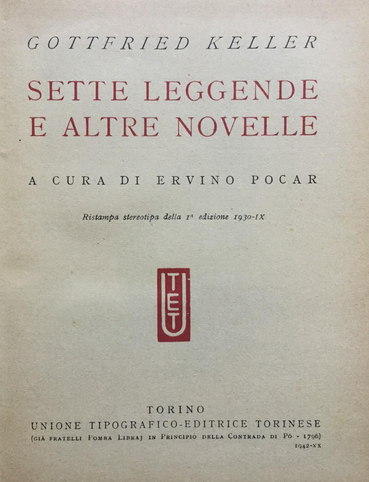 Sette leggende e altre novelle