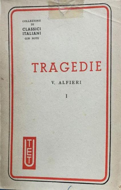 Tragedie - Vittorio Alfieri - copertina