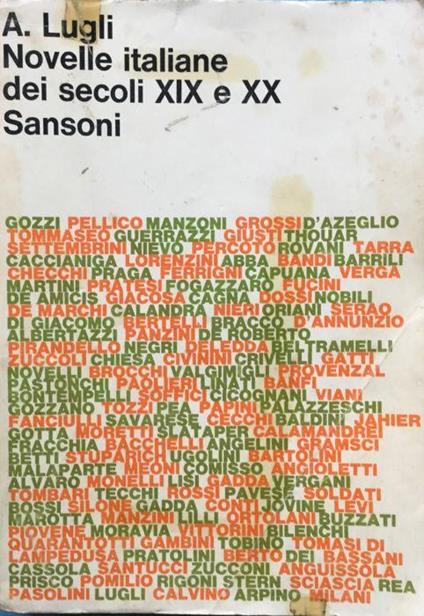 Novelle italiane dei secoli XIX e XX - Antonio Lugli - copertina