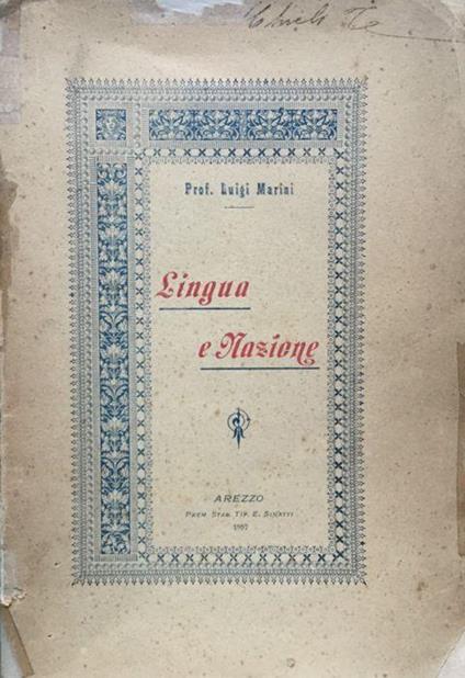 Lingua e Nazione - Luigi Marini - copertina