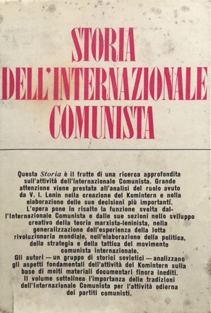 Storia dell'Internazionale comunista - copertina