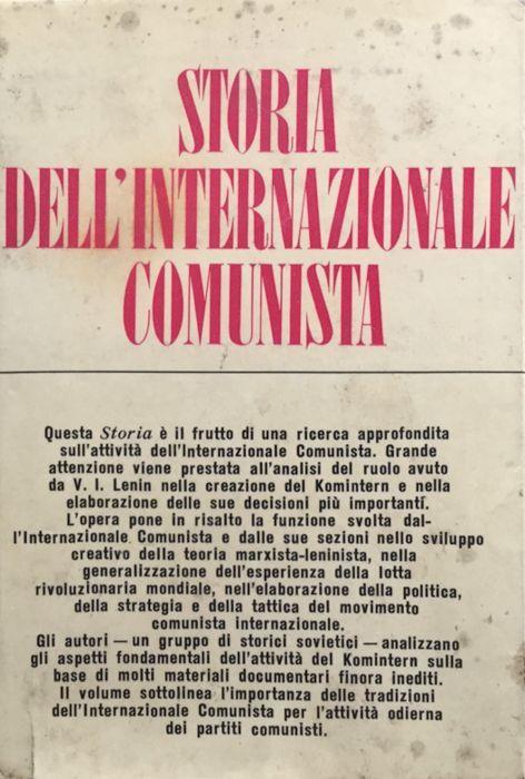 Storia dell'Internazionale comunista - copertina