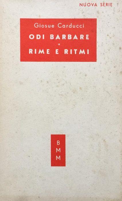 Odi Barbare - Rime e ritmi - Giosuè Carducci - copertina