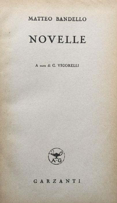 Novelle - Matteo Bandello - copertina