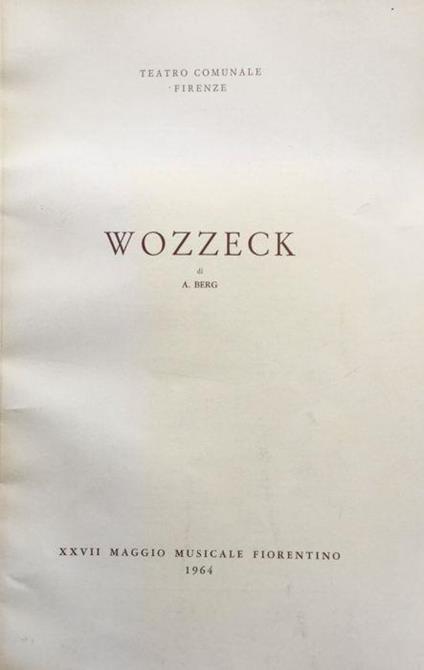 Wozzeck - Alan Berg - copertina