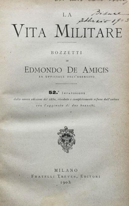 La Vita Militare. Bozzetti - Edmondo De Amicis - copertina
