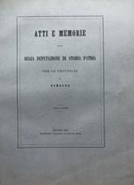 Atti e memorie della Regia Deputazione di Storia Patria per le Provincie di Romagna. 1862 anno 1