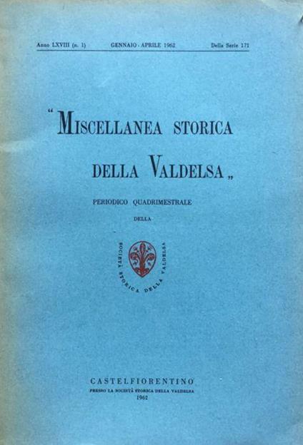 Miscellanea storica della Valdelsa. 1962. N.1 - copertina