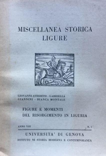Miscellanea storica ligure. VIII 1976 N. 1 - copertina