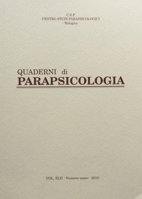 Quaderni di Parapsicologia vol. XLII 2010 numero unico - copertina