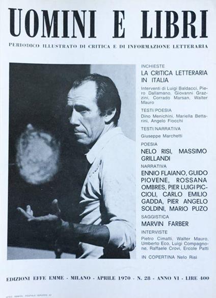 Uomini e libri (rivista) 1970 n. 28 - copertina