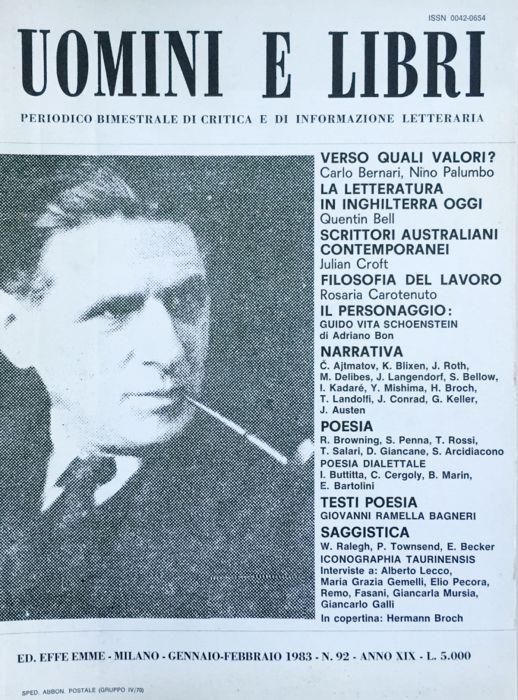 Uomini e libri (rivista) 1983 n. 92 - copertina
