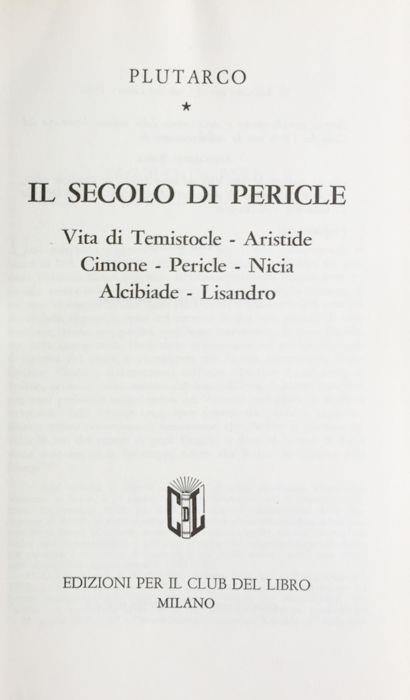 Il secolo di Pericle - Plutarco - copertina