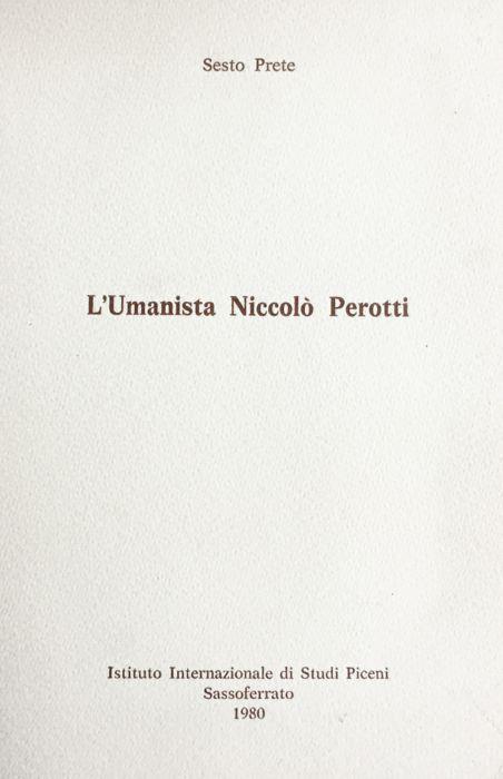 L' umanista Nicol - Sesto Prete - copertina