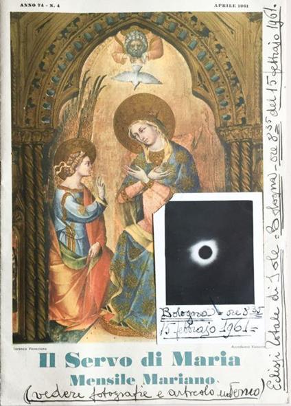 Il servo di Maria - eclissi di sole Bologna 1961 - copertina